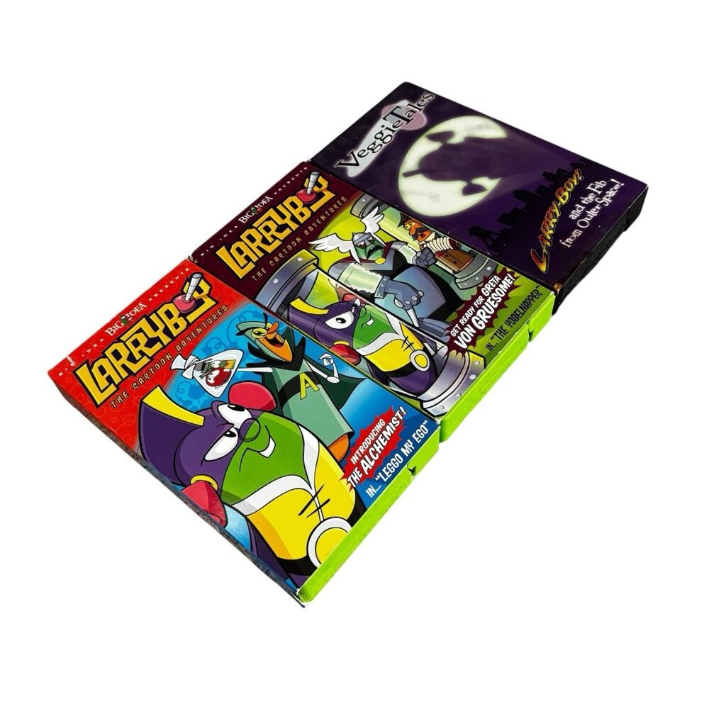 Lot 3 Vintage VHS Tape Movies Larry Boy Veggie Tales Big Idea Christian Kids